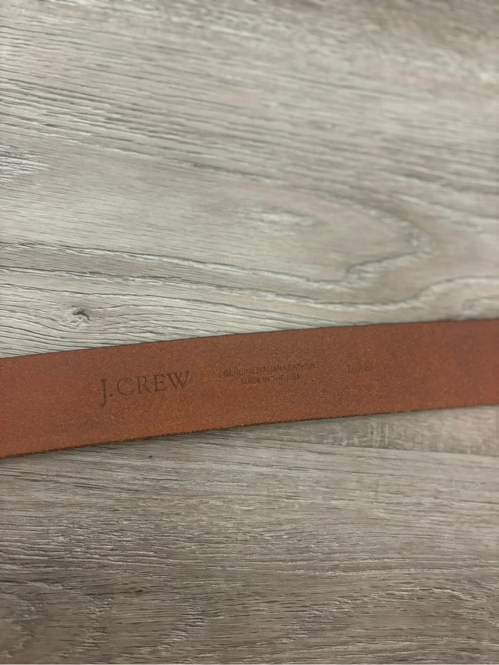 J.Crew Embossed Leather Belt with Brass Oval Buckle size L Large in Brown - Picture 7 of 9
